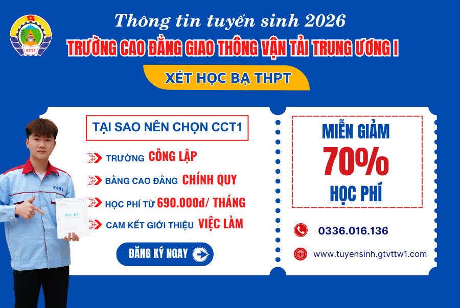 Trường cao đẳng giao thông vận tải Trung Ương 1 tuyển sinh